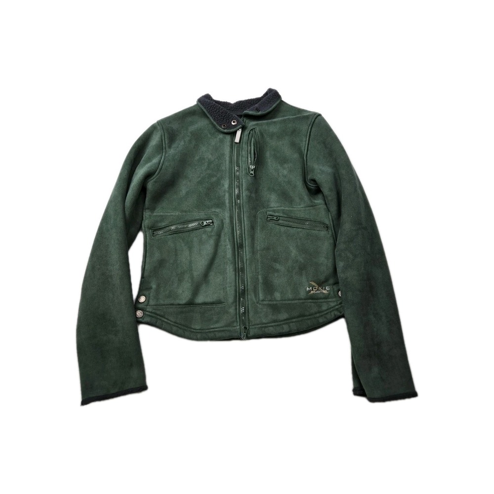 Moxie‎ Equestrian Cavalero Suede Full Zip Jacket Coat Women's XS Sherpa Lined
